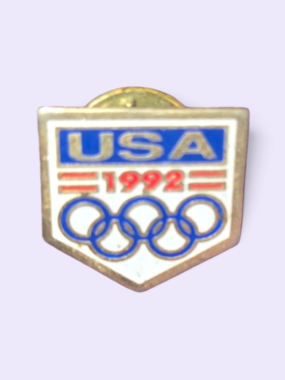 USA 1992 Olympic Enamel Pin - Red, White And Blue